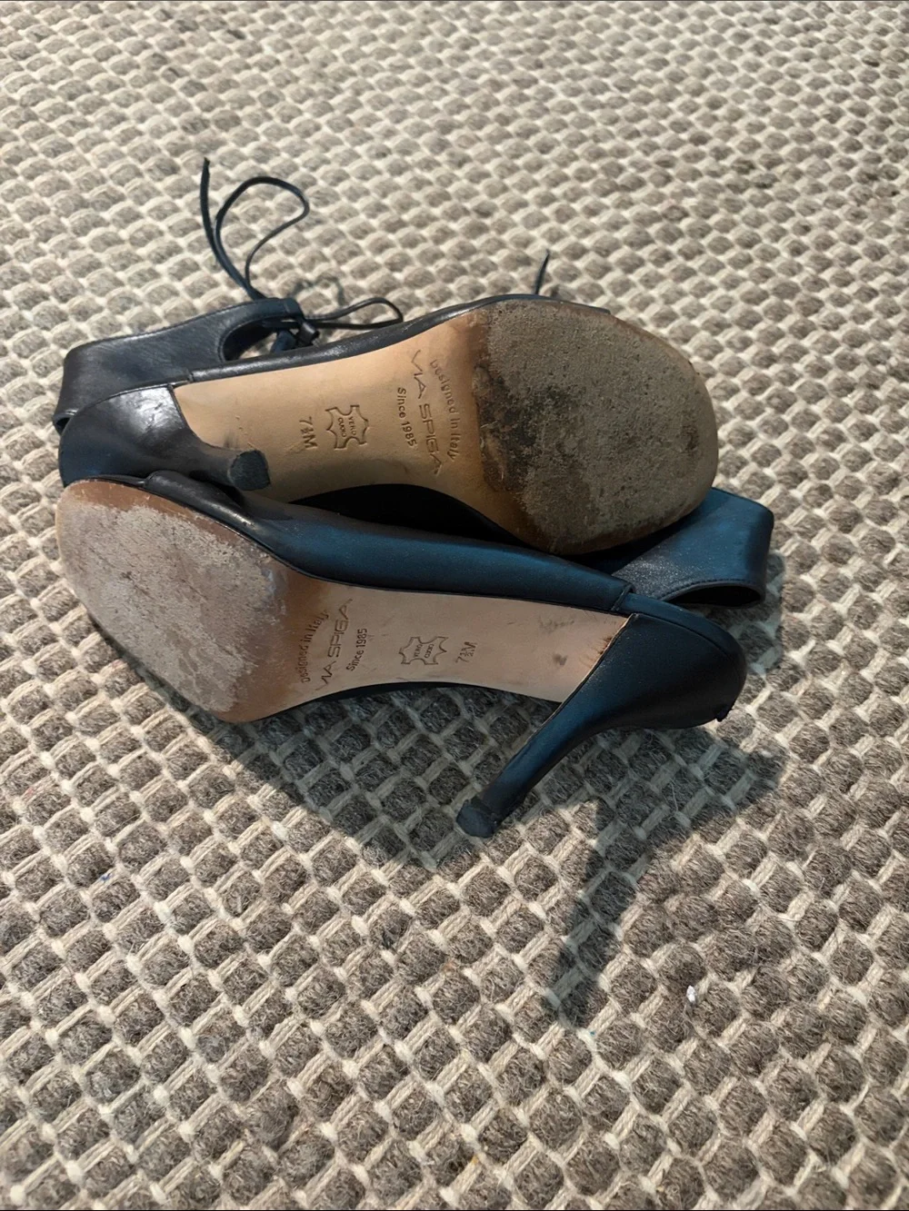 Via Spiga Black Gladiator Heels